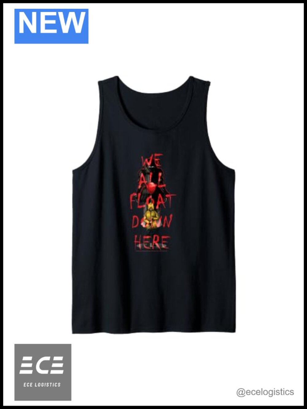 Pennywise Horror Movie Tank Top Sleeveless Scoop Neck Classic Fit